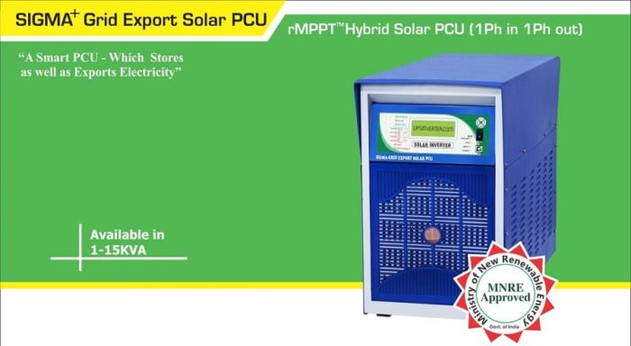 Inverter-PCU Rooftop Hybrid Solar System For Commercial, Capacity
